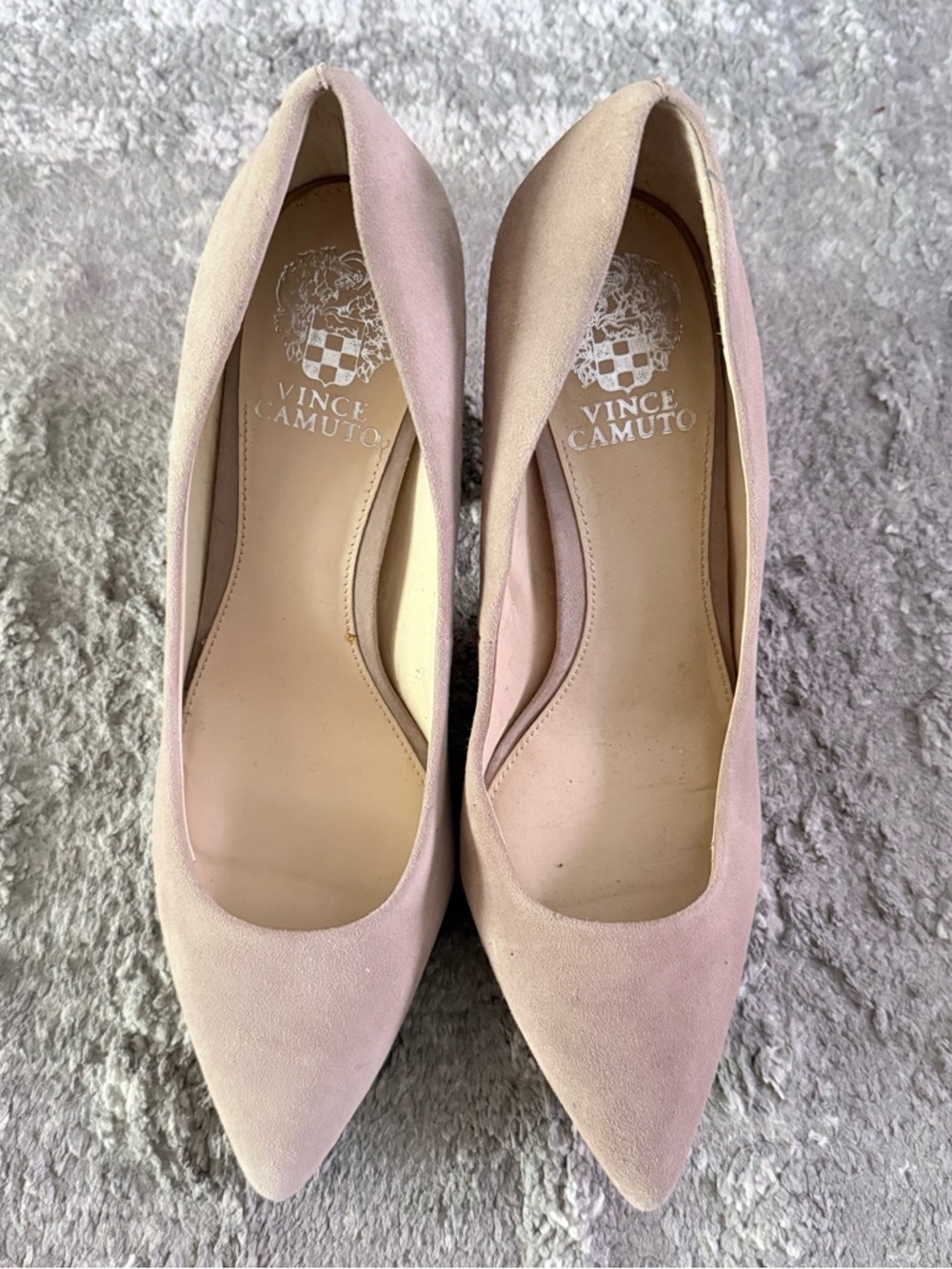Vince Camuto Blush Suede Pointed-Toe Pumps